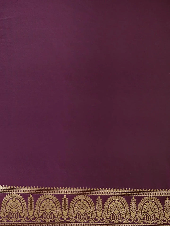 Purple Woven Design Brocade Saree - Libas