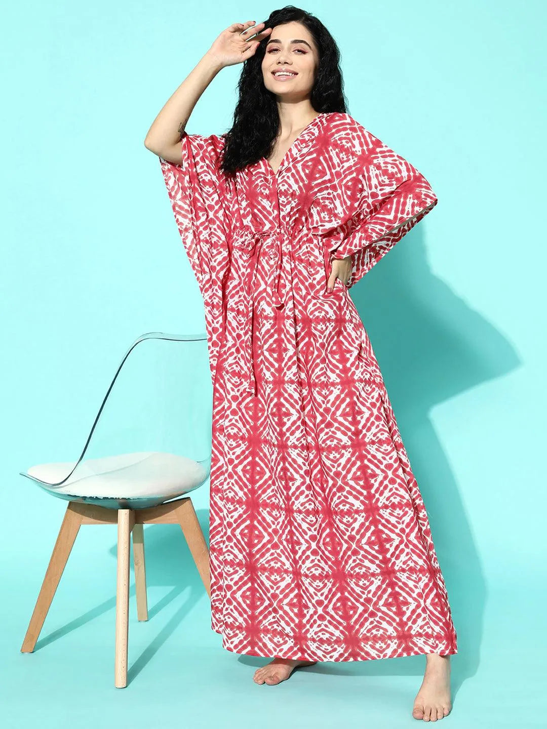 

Red Printed Cotton Nightdress