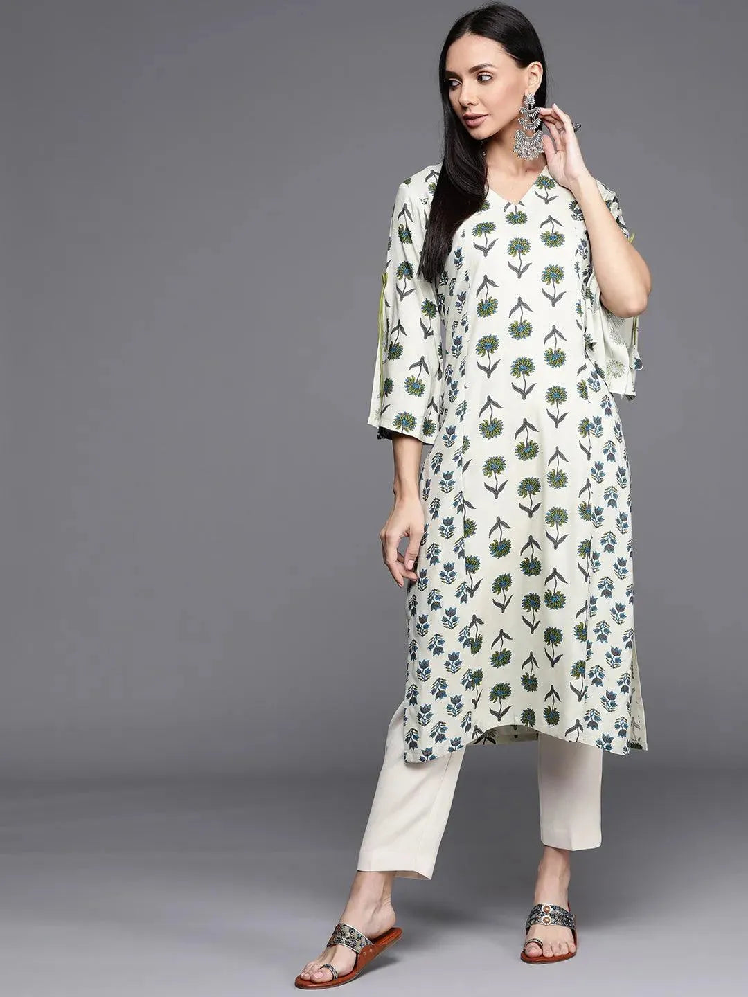 

Buy White Printed Cotton Kurta - 22179F- | Libas Ethnic Wear Online