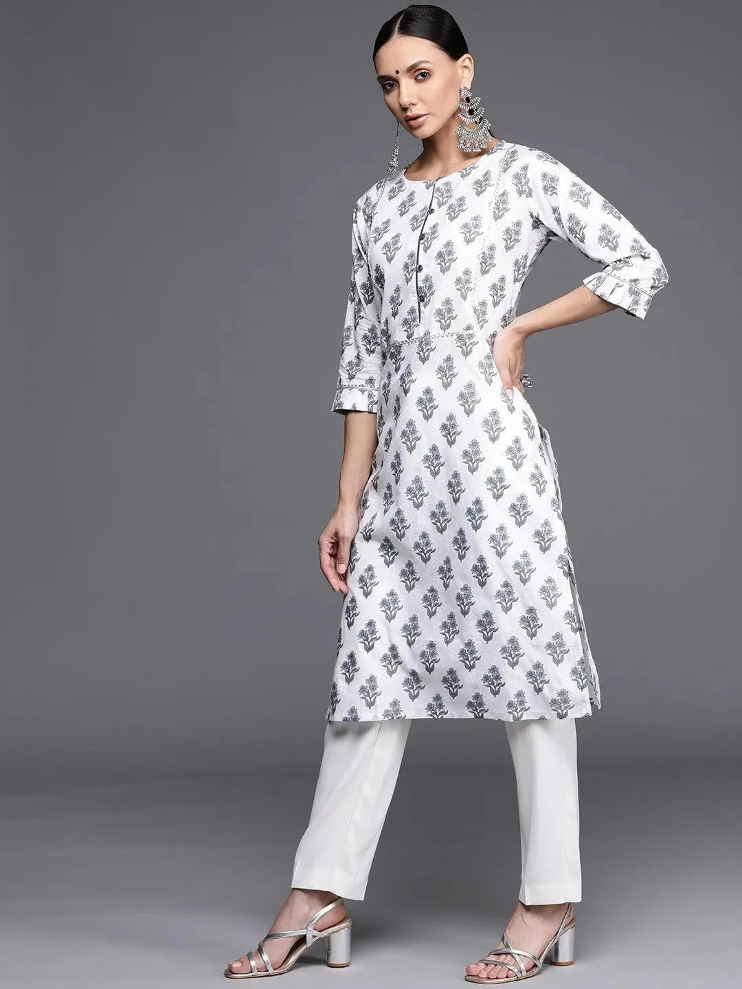 

Buy White Printed Cotton Kurta - 22187F-XS | Libas Ethnic Wear Online