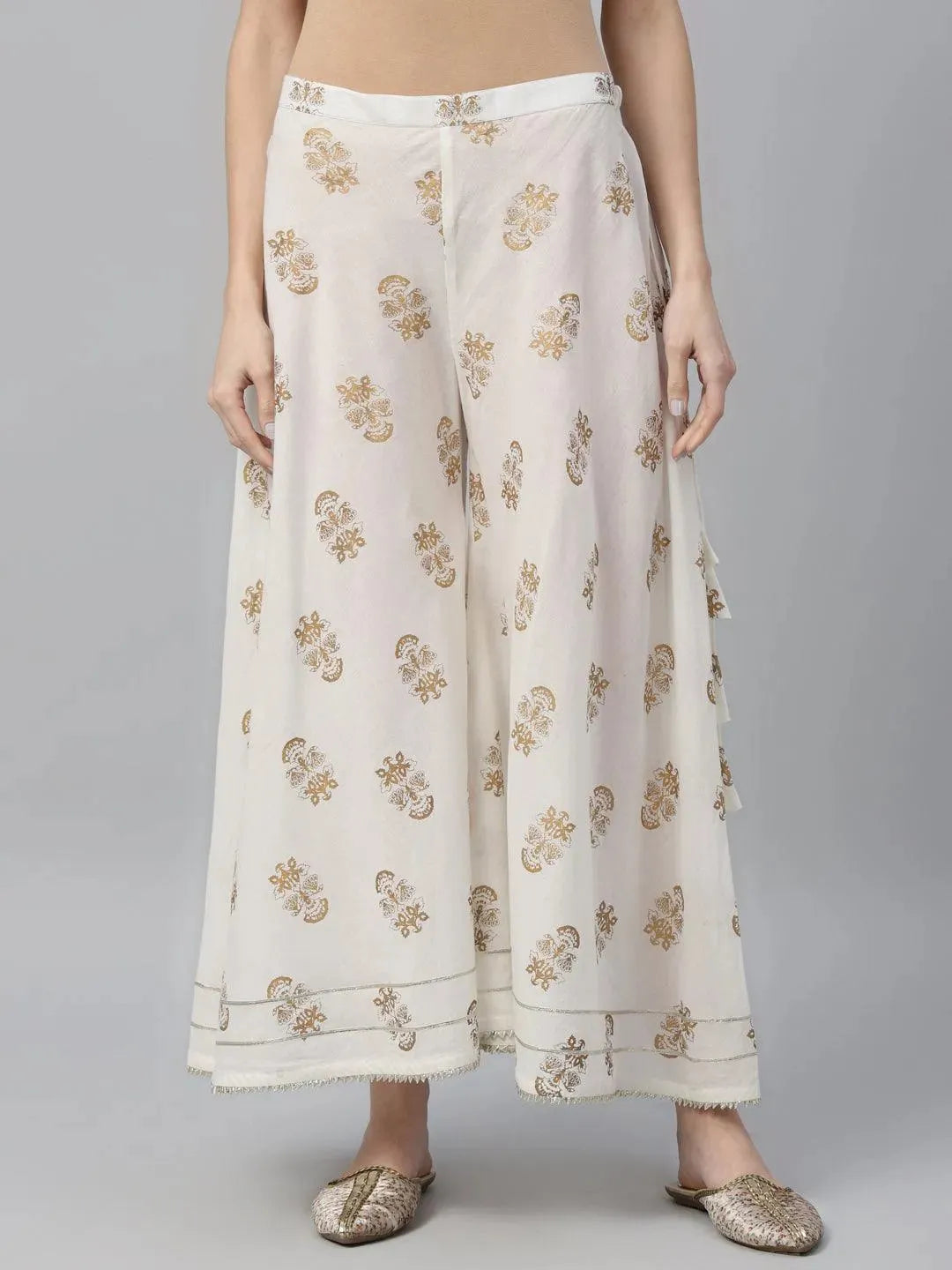 

Buy White Printed Cotton Palazzos - PL757-S | Libas Ethnic Wear Online