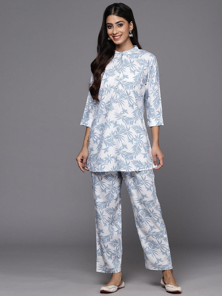 White Printed Rayon Co-Ords - Libas