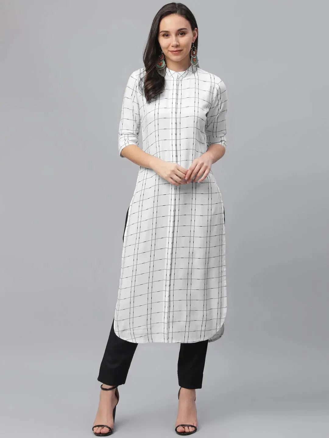 

Buy White Printed Rayon Kurta - 9133F- | Libas Ethnic Wear Online