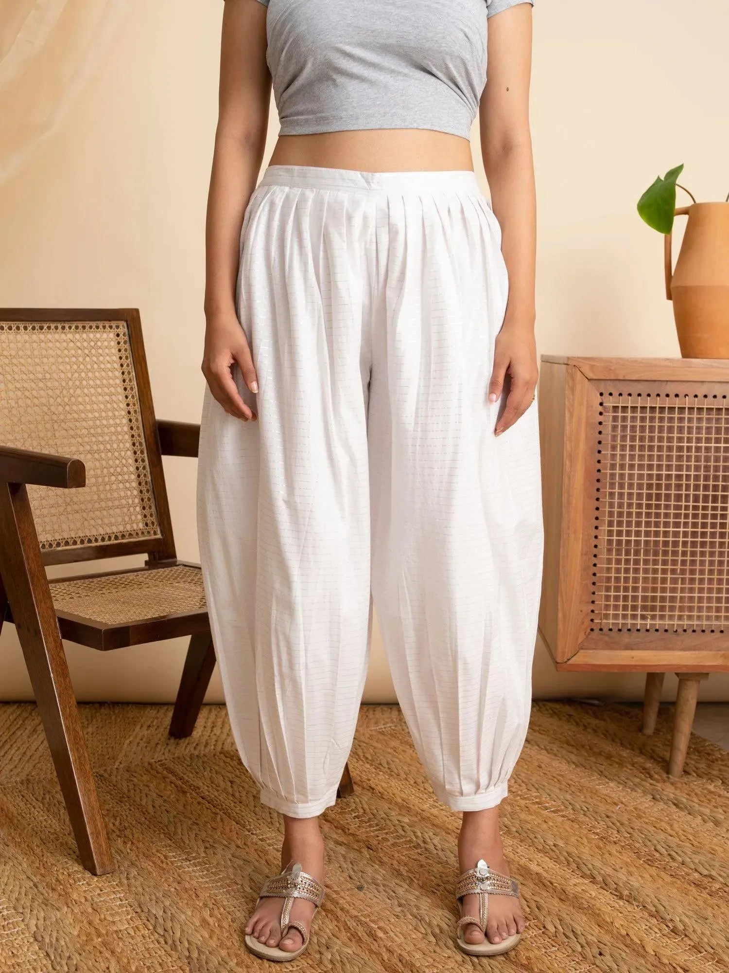 

Buy White Striped Cotton Salwar Pants- PL847O-S | Libas Ethnic Wear Online