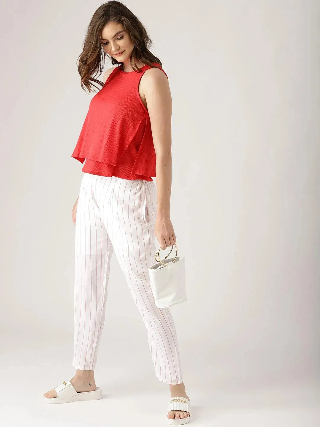 

Buy White Striped Rayon Trousers - B155-XL | Libas Ethnic Wear Online