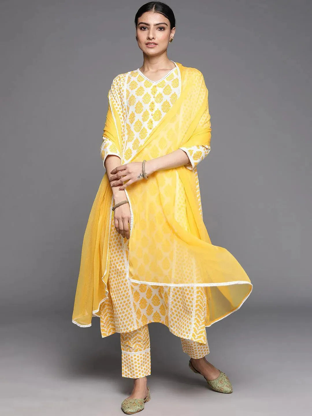 

Buy Yellow Printed Cotton Suit Set - 33249O- | Libas Ethnic Wear Online