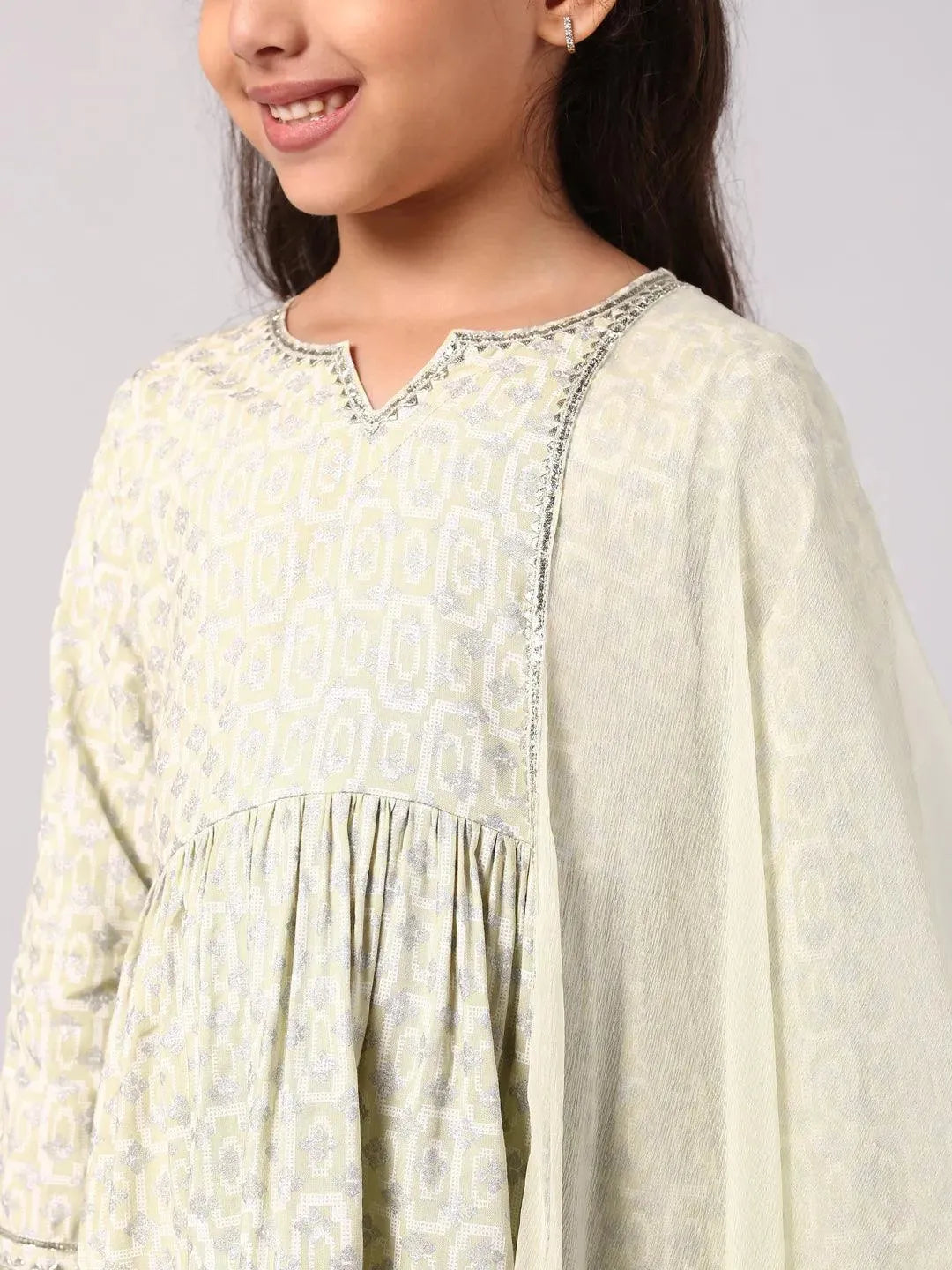 Yellow Printed Cotton Suit Set - Libas 