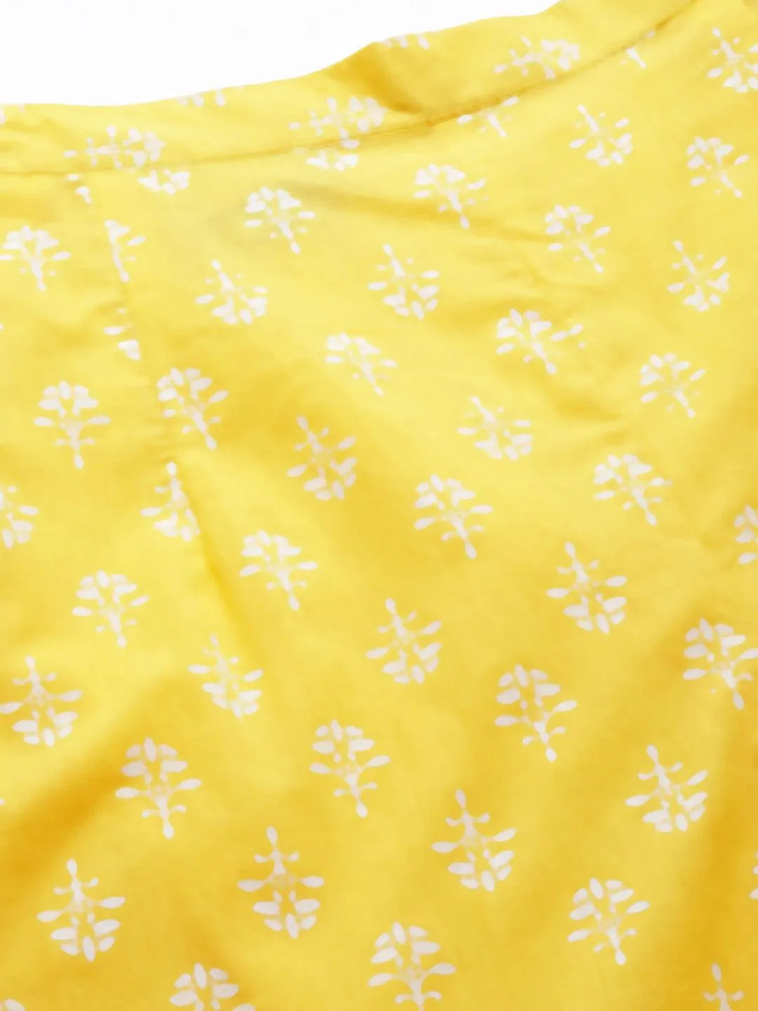 Yellow Printed Cotton Night Suit - Libas 