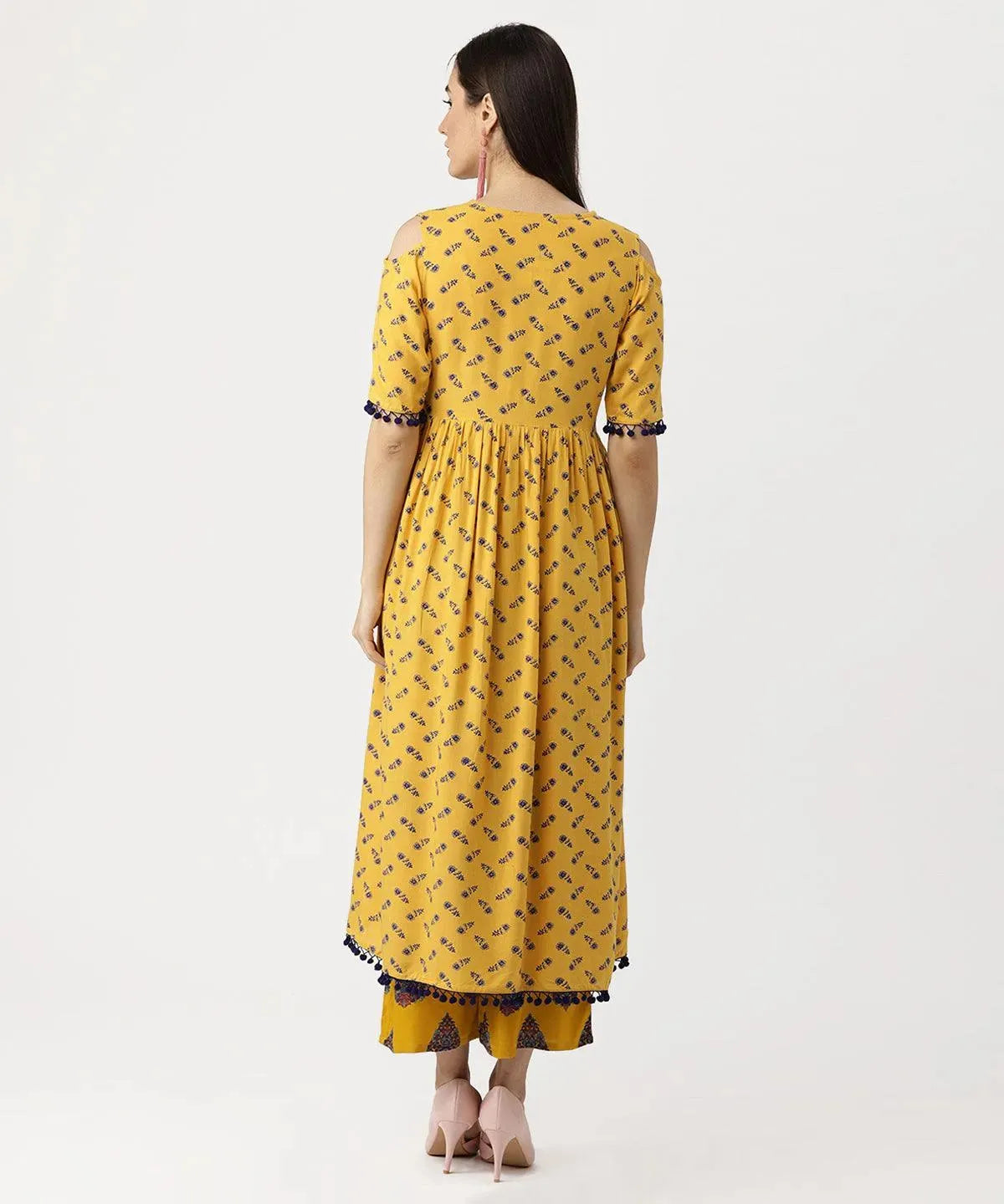 

Buy Yellow Printed Rayon Kurta Set - 5612-XS | Libas Ethnic Wear Online