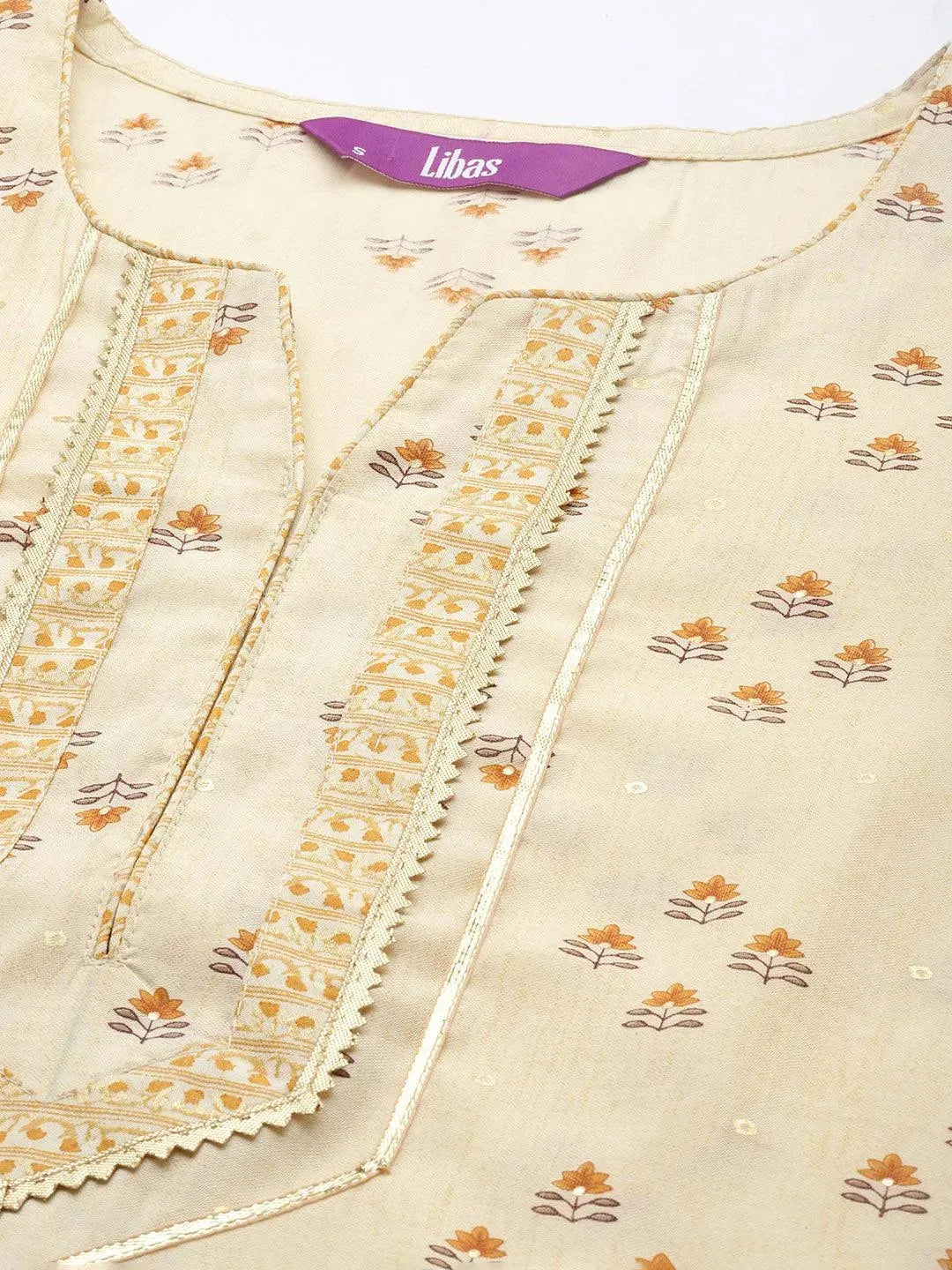 

Yellow Printed Silk Blend Straight Kurta With Palazzos