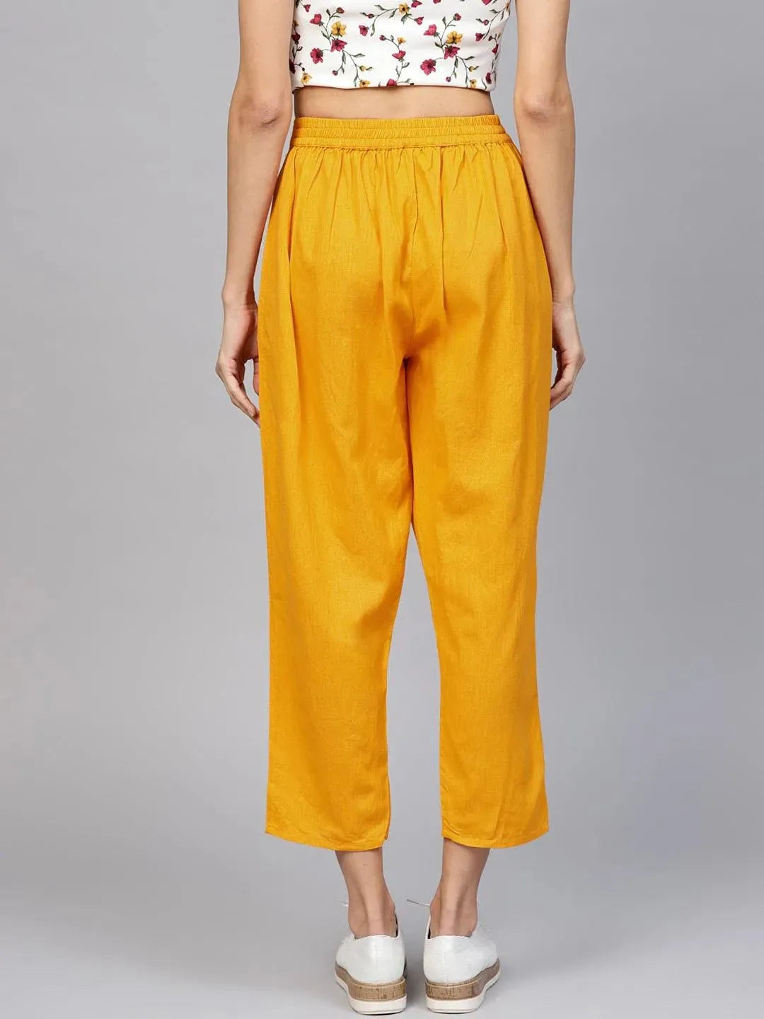 

Buy Yellow Solid Cotton Trousers - B172-XL | Libas Ethnic Wear Online