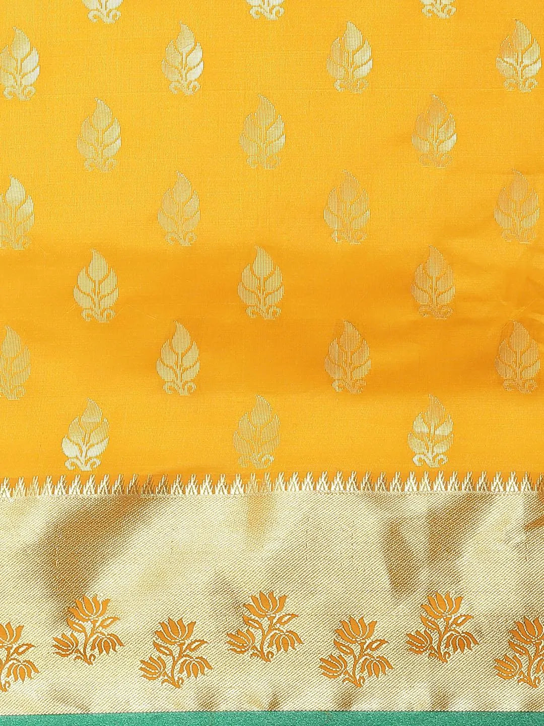 Yellow Woven Design Brocade Saree - Libas