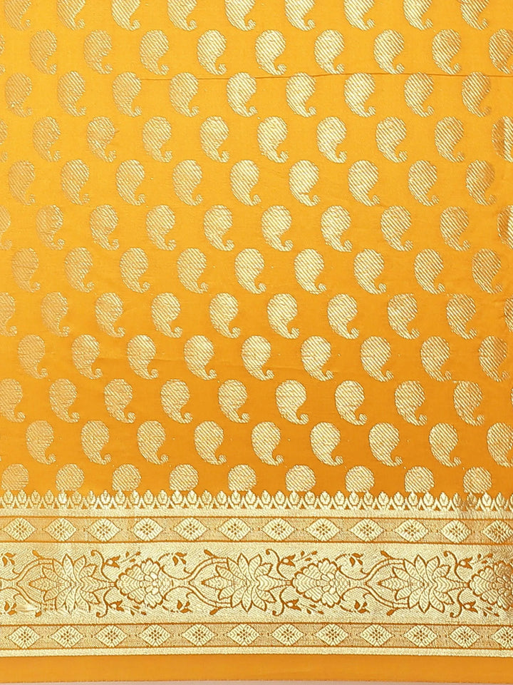 Yellow Woven Design Brocade Saree - Libas