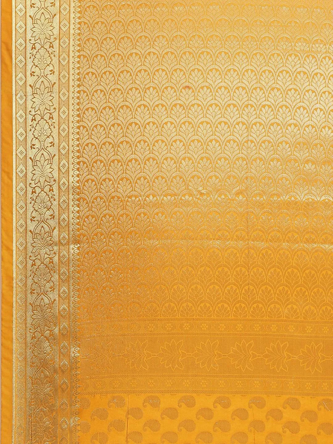 Yellow Woven Design Brocade Saree - Libas