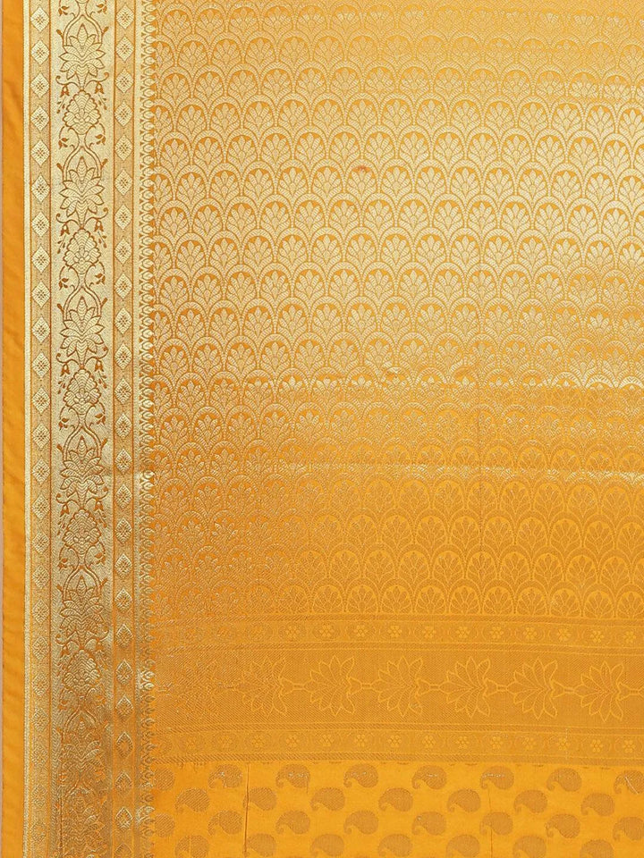 Yellow Woven Design Brocade Saree - Libas