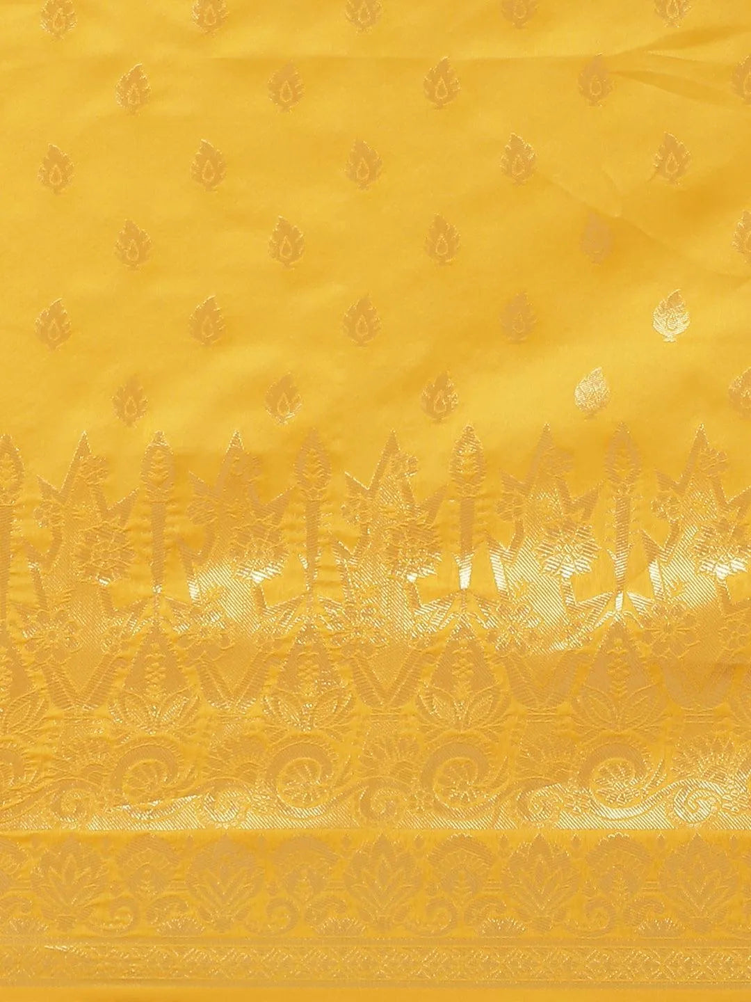 Yellow Woven Design Silk Saree - Libas