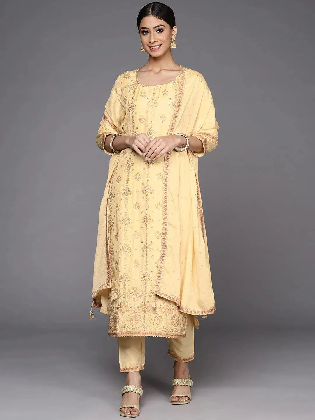 

Buy Yellow Woven Design Silk Suit Set - 33334O-XS | Libas Ethnic Wear Online