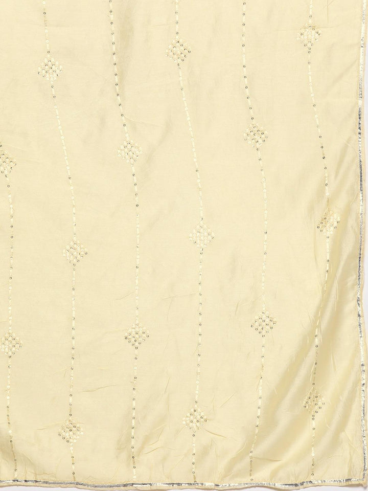 Yellow Yoke Design Silk Blend Straight Kurta With Trousers & Dupatta - Libas